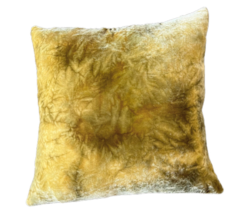 Mustard crushed velvet cushions sales