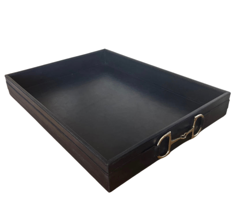 Navy Leather Tray