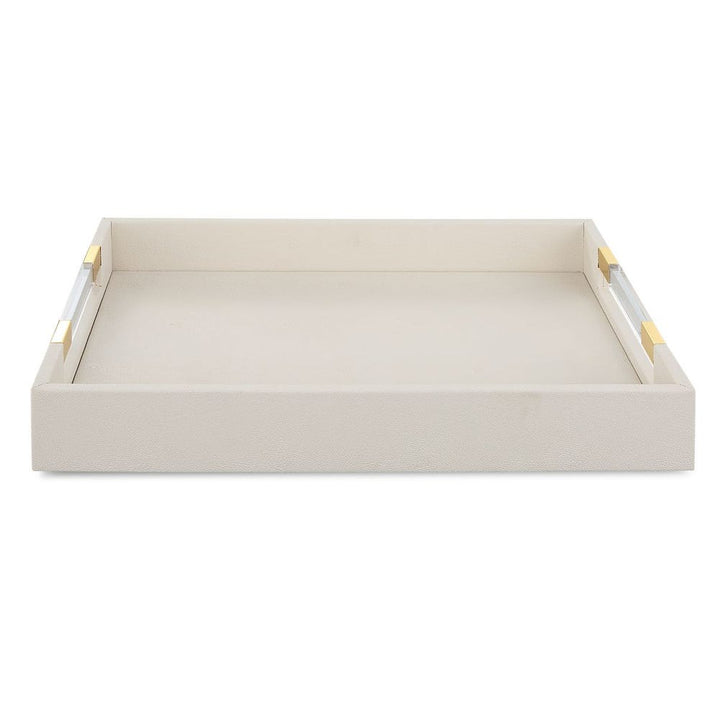 White Tray with acrylic and brass handles