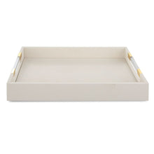 Load image into Gallery viewer, White Tray with acrylic and brass handles
