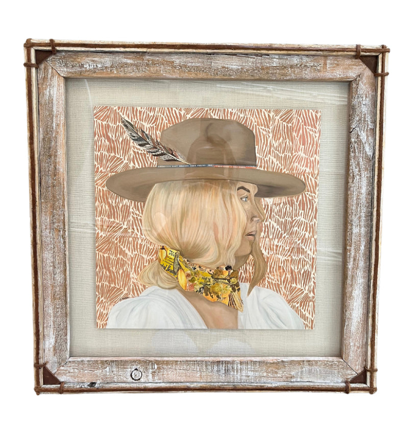 Tan Cowgirl Framed Print