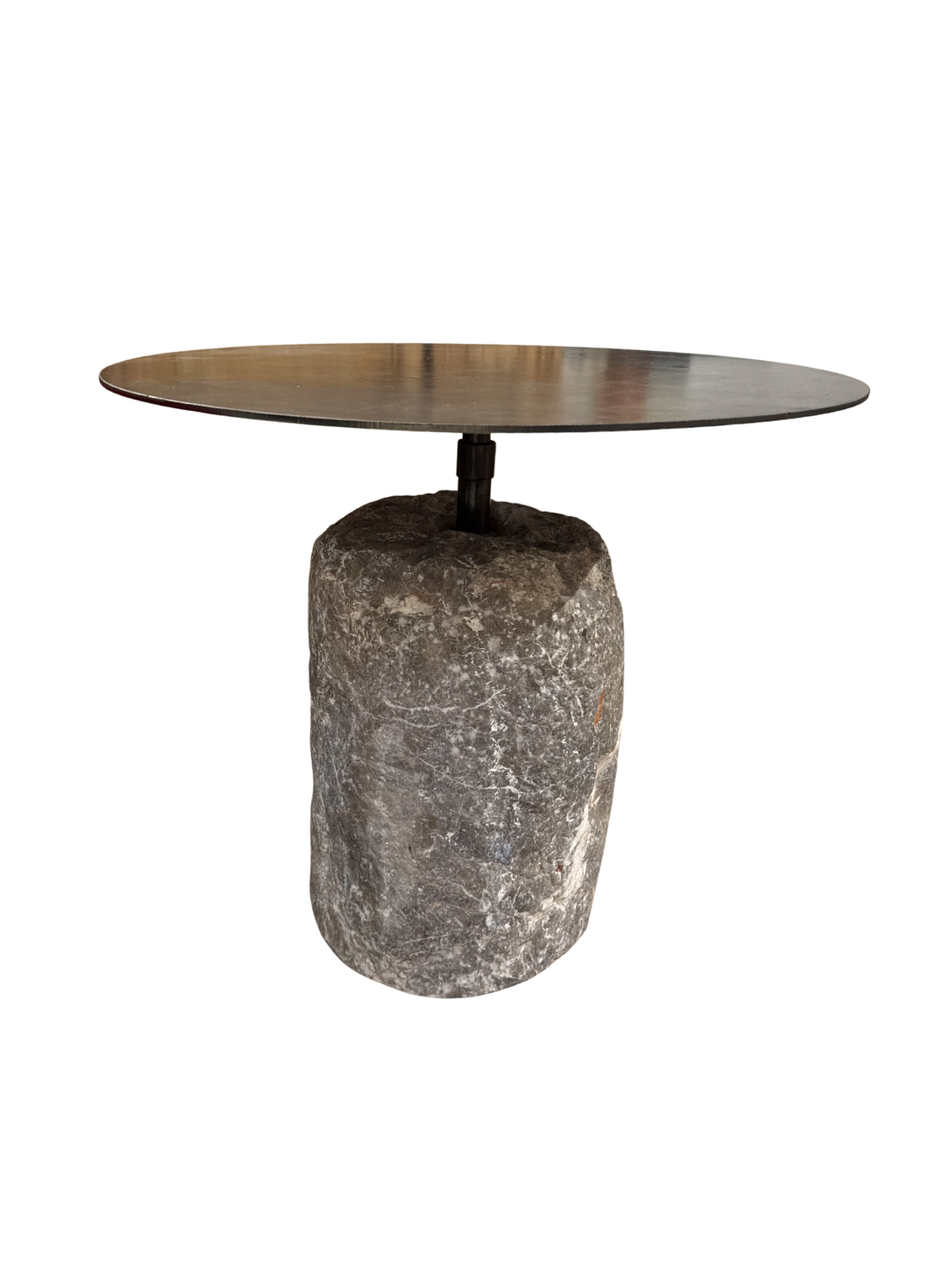 Marble Side Table with Metal Top