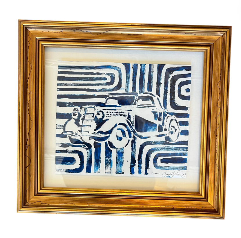 Blue Car Framed Art