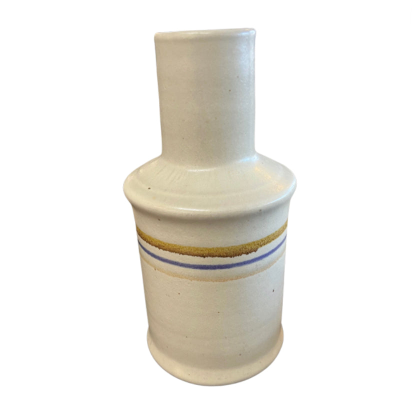Off White Vase with Stripes