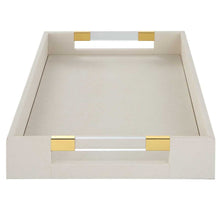 Load image into Gallery viewer, White Tray with acrylic and brass handles
