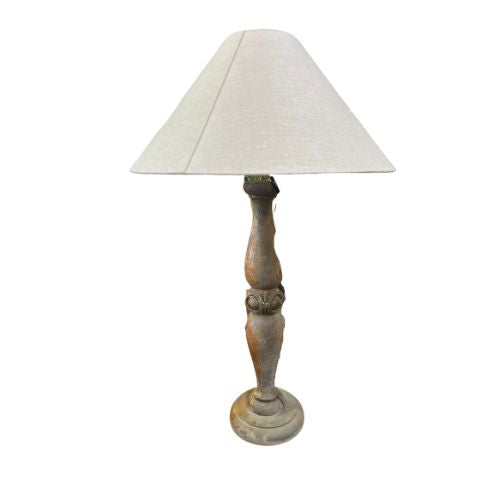 French Wood 19th Century Lamp
