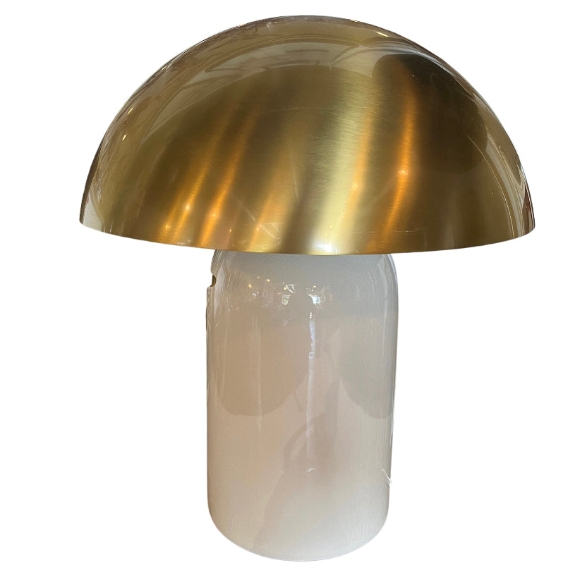 White and gold mushroom lamp