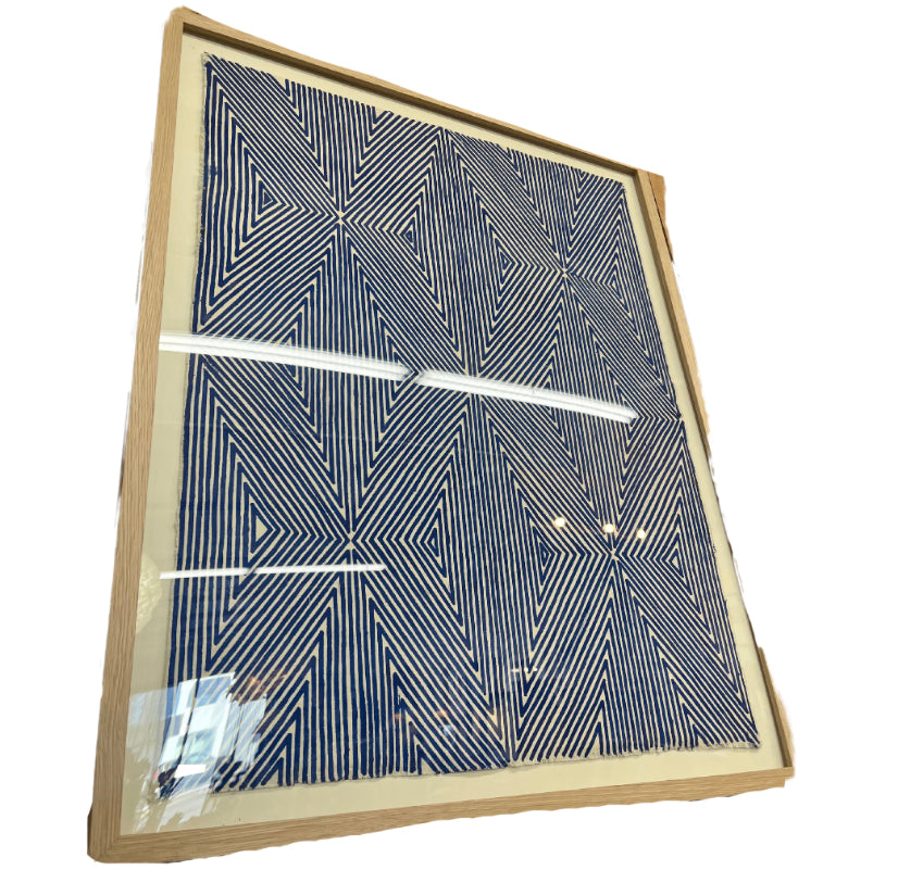 Blue line framed art