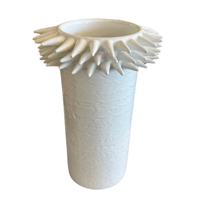 White spike vase