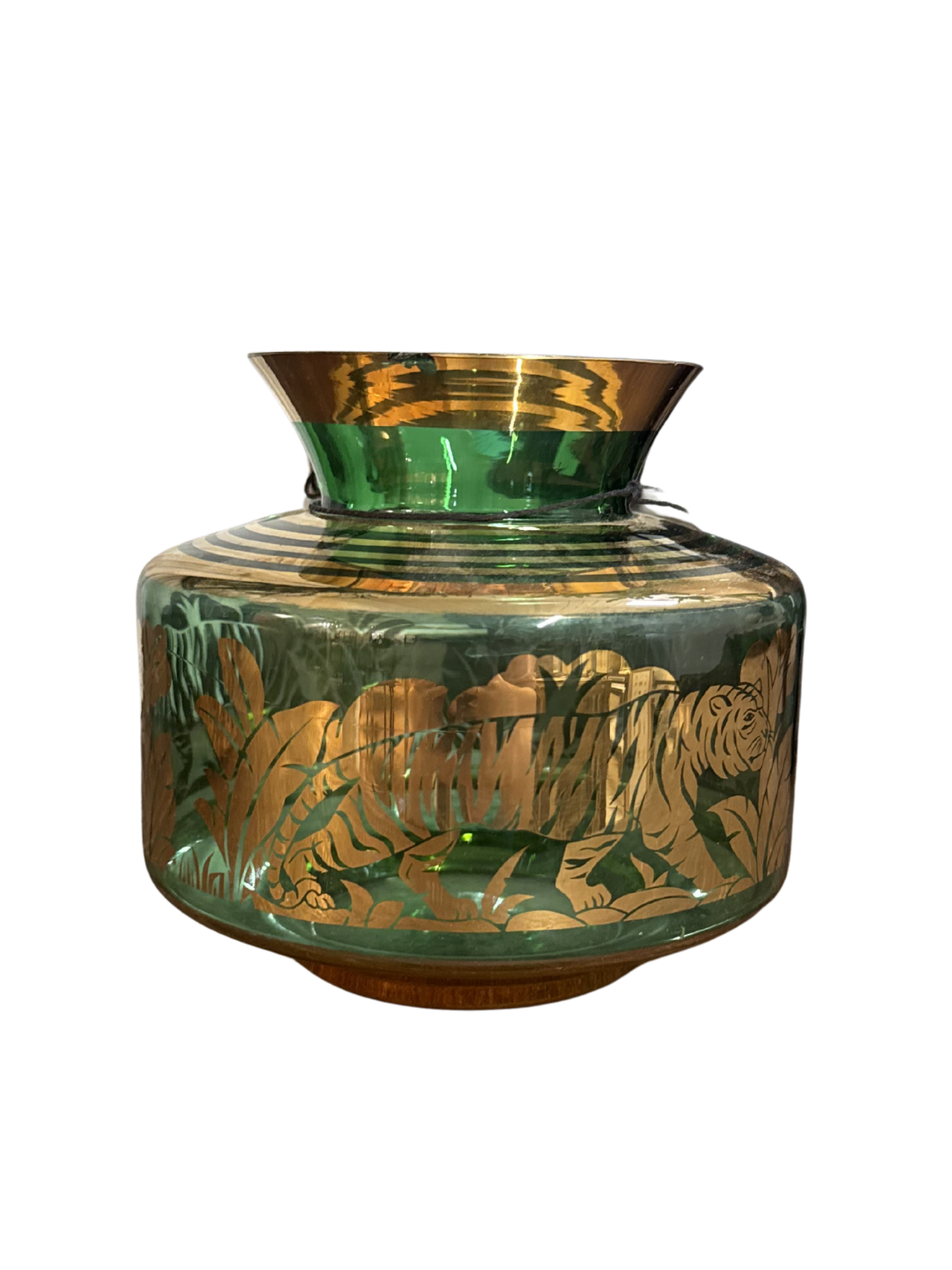 Glass tiger Vase