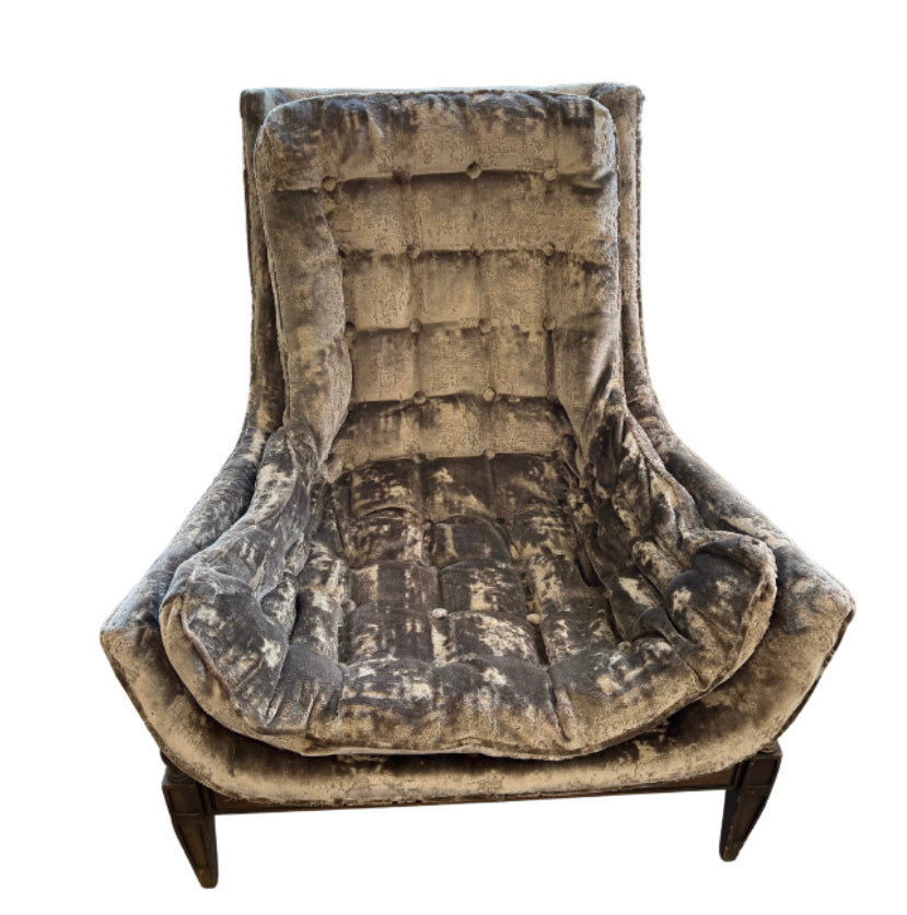 Grey velvet chair