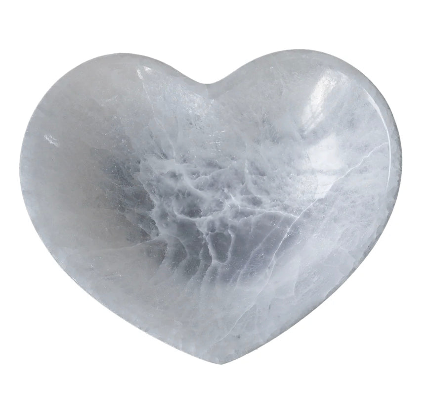 Selenite Heart Bowl Large