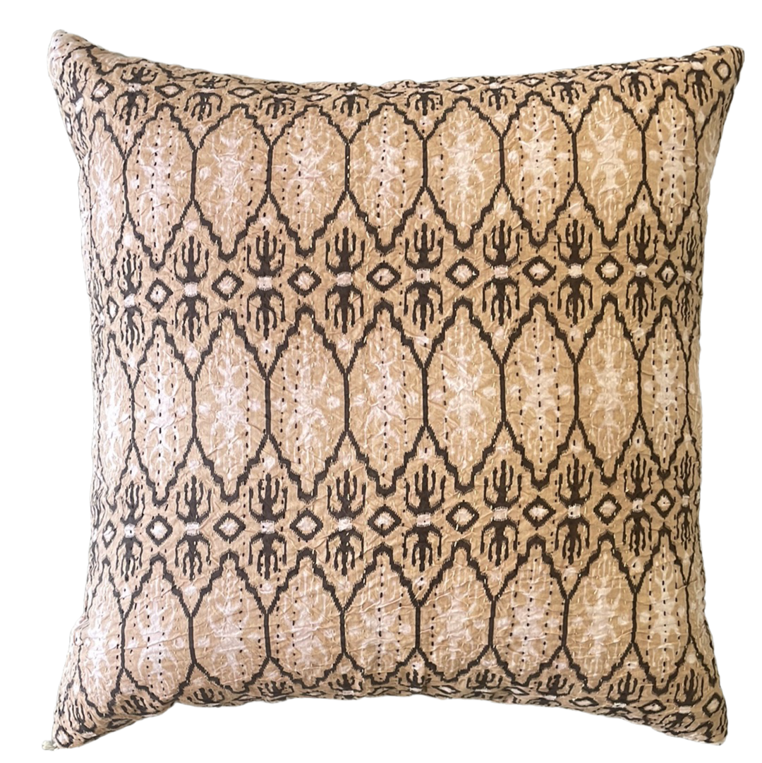 Kantha Cloth Pink Pillow - Large