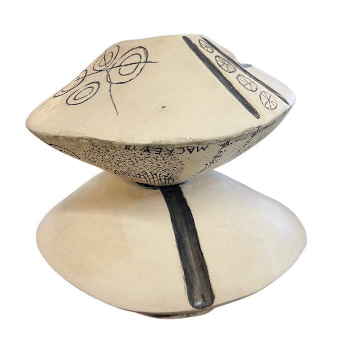 Mary Mackey White Saucer Vase