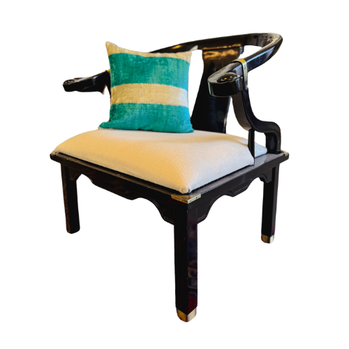 Black Lacquered Horseshoe Chairs