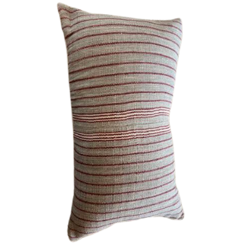 Orange and Grey Stripped Pillow