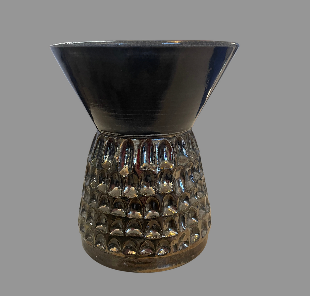 Mary Mackey Metallic Black Vase