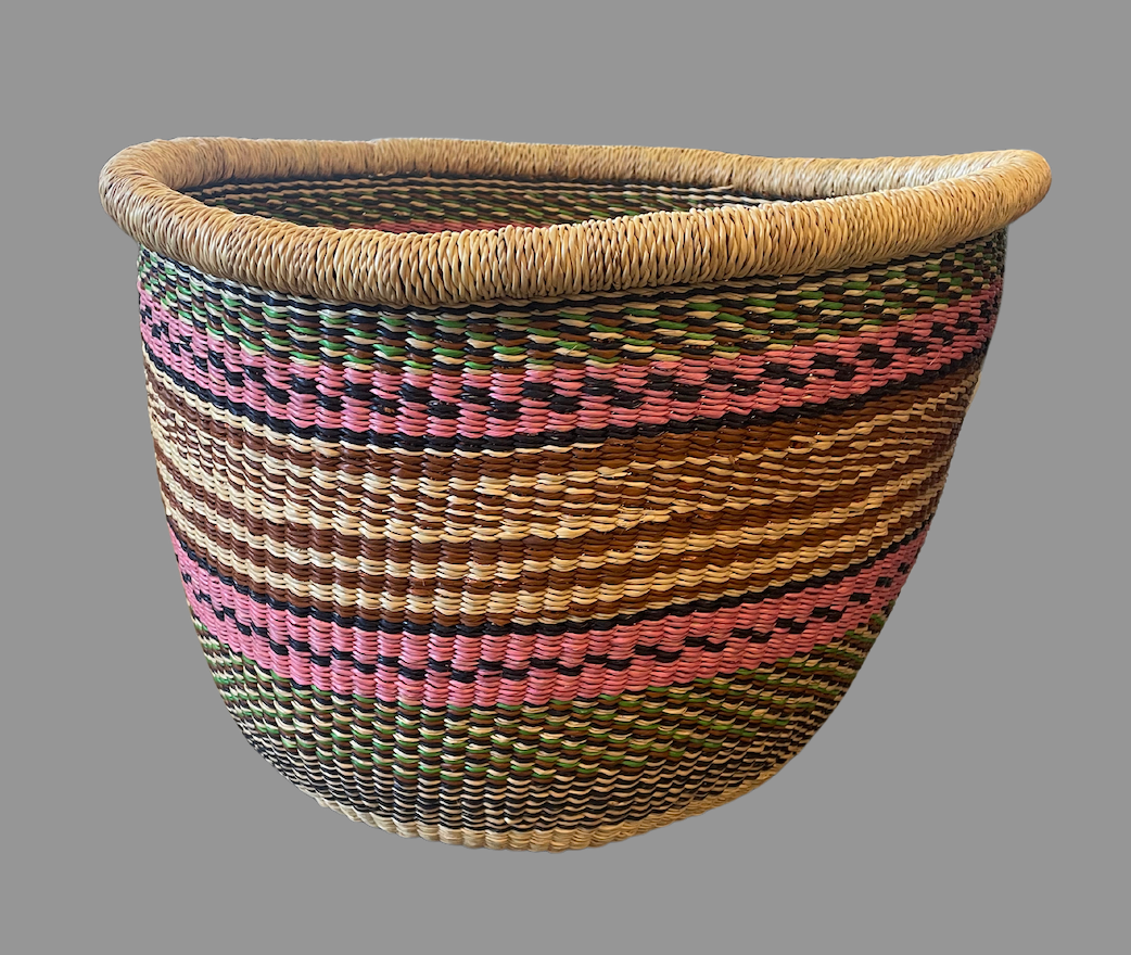 Ghana Flower Pot (Pink, Brown, and Green)