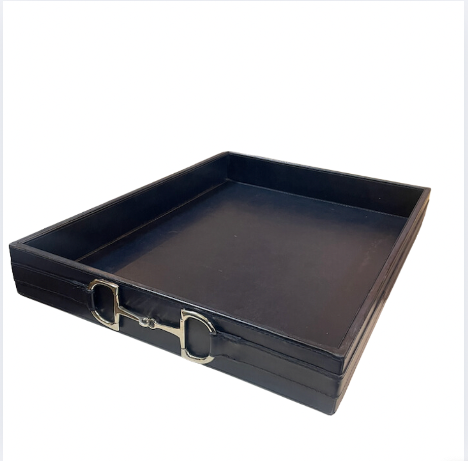 Navy blue stirrup tray
