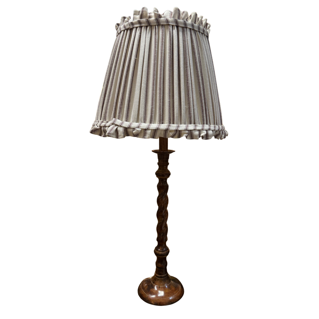 Vintage Twisted Wood Table Lamp