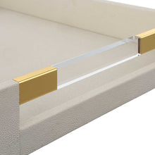 Load image into Gallery viewer, White Tray with acrylic and brass handles
