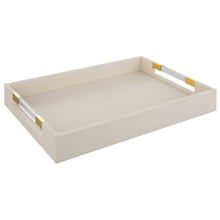 Load image into Gallery viewer, White Tray with acrylic and brass handles
