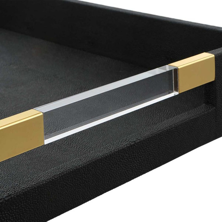 Black Tray with Acrylic Handles