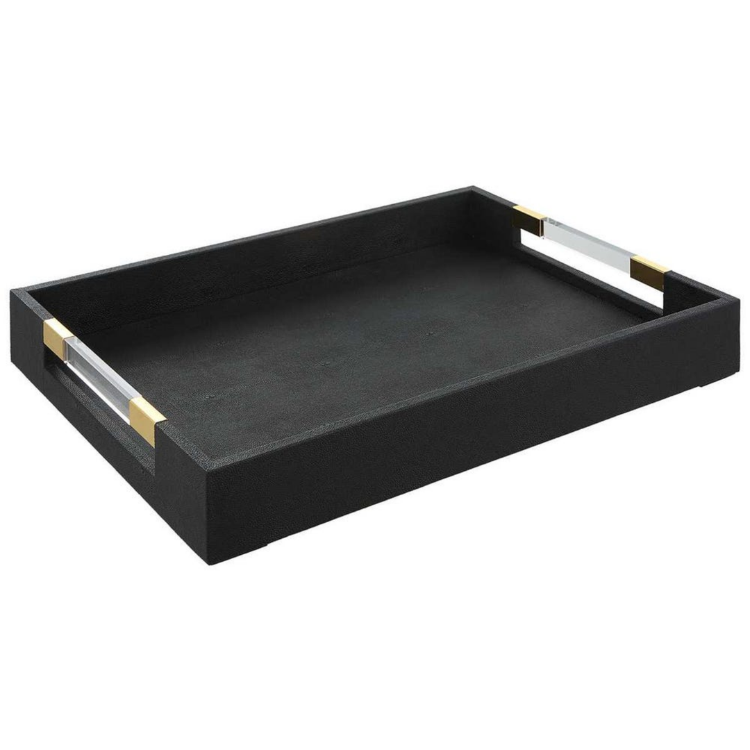 Black Tray with Acrylic Handles