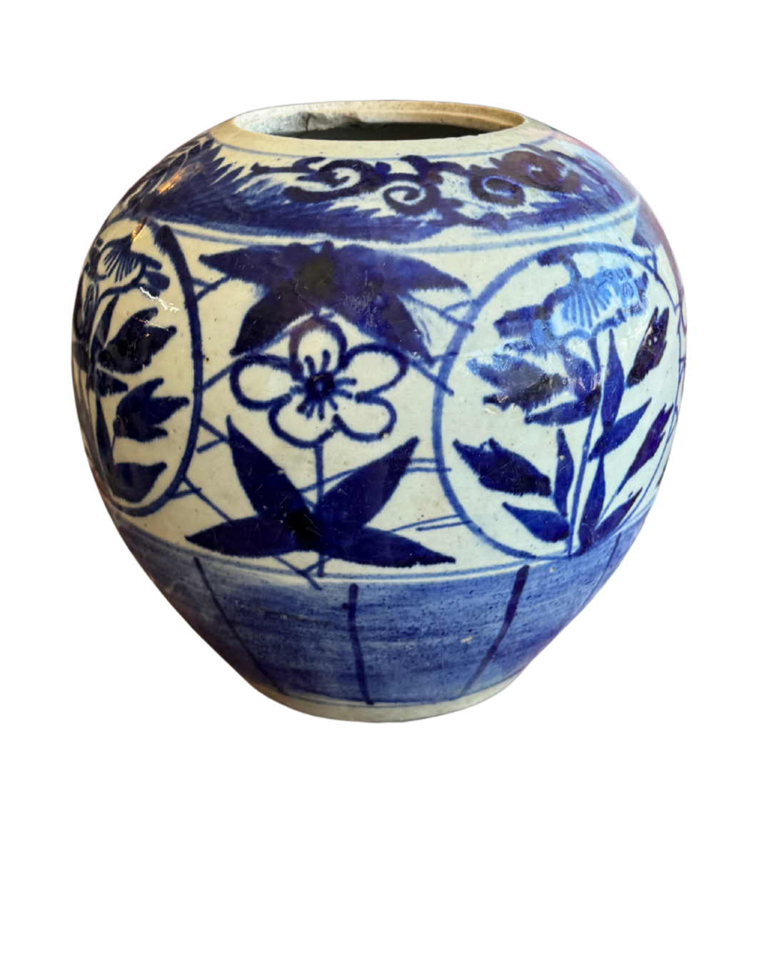 French Blue and white jar