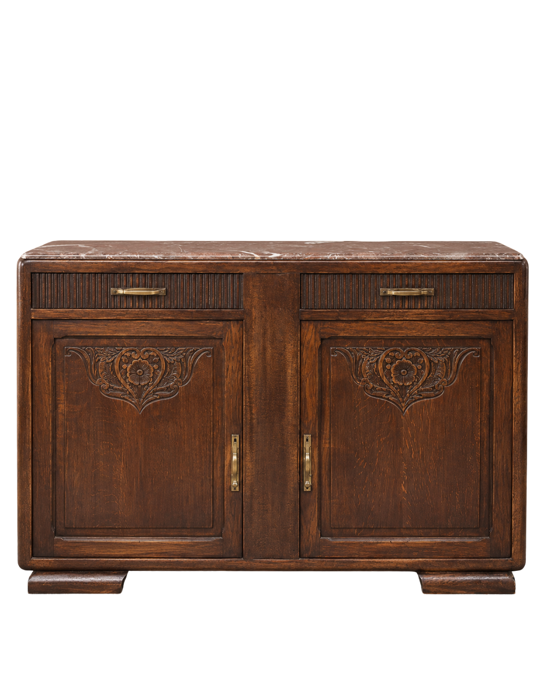 Art Deco Carved Buffet With Marble Top
