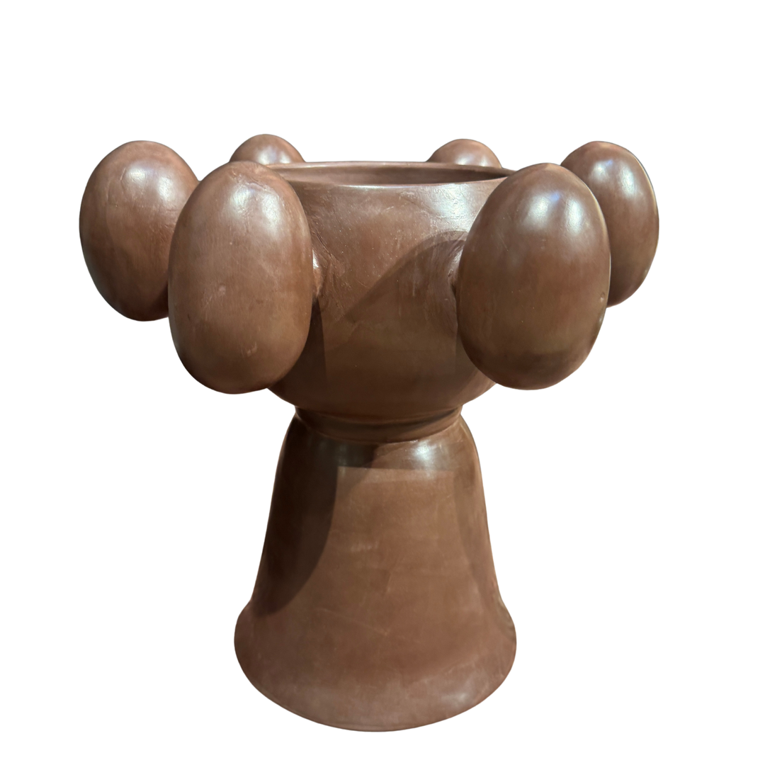 Burgundy Moroccan Pedestal Bowl