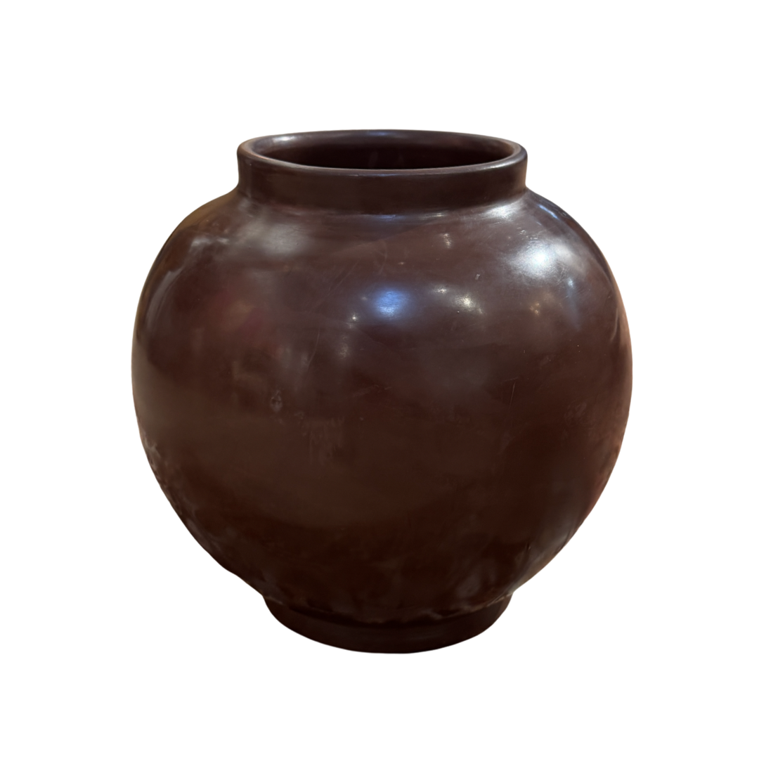 Round Ceramic Vase Burgundy