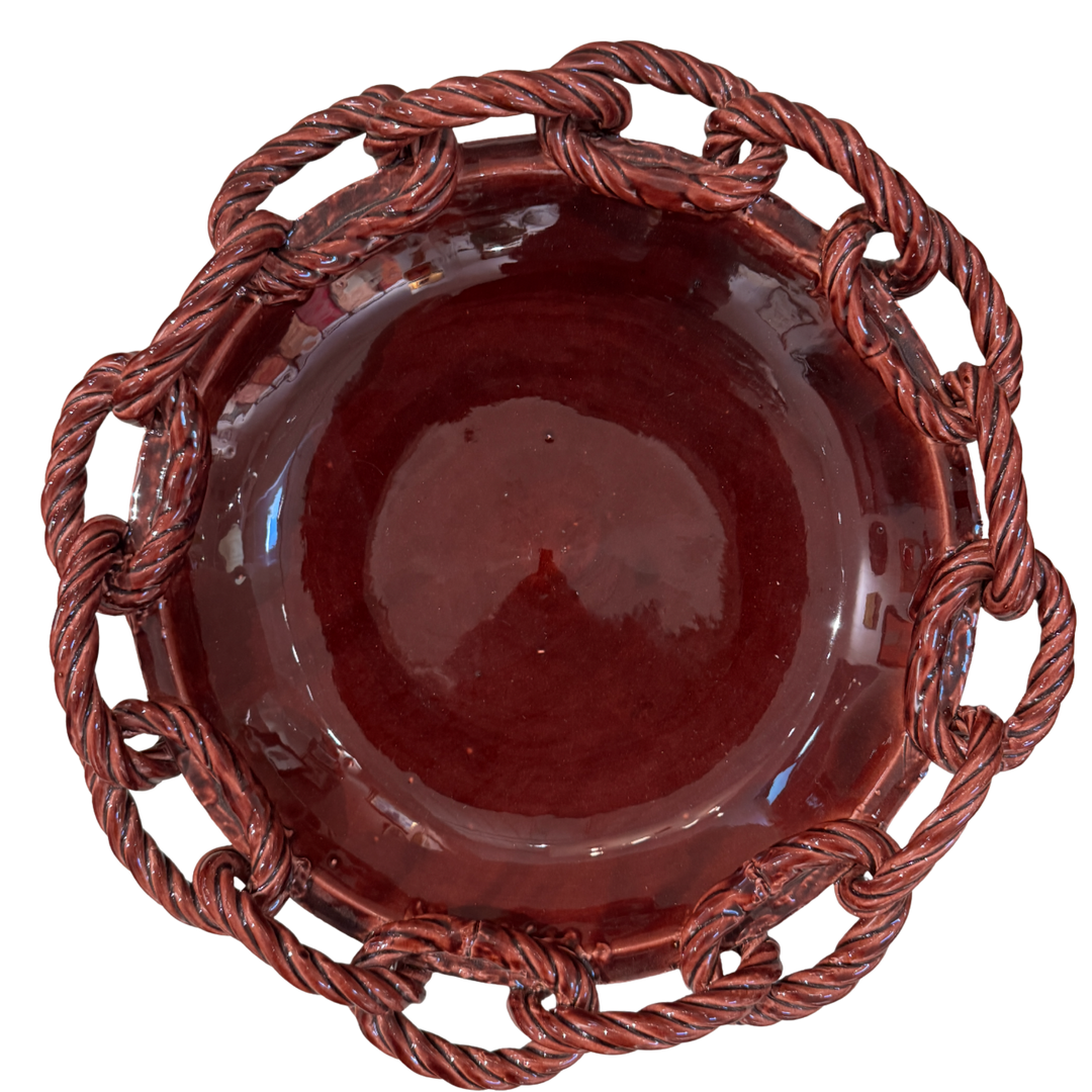Round Link Plate Burgundy