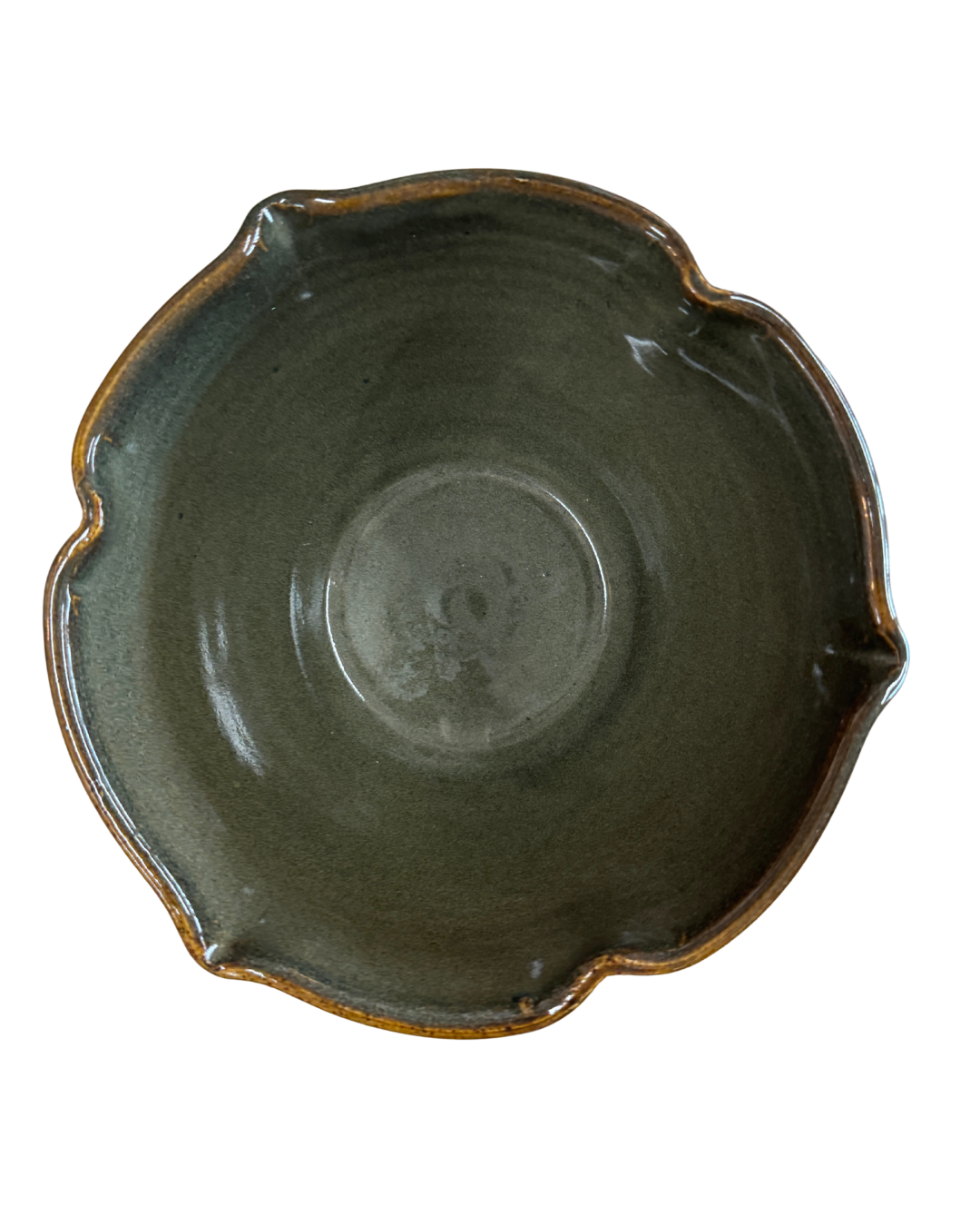 Floral Bowl Ceramic Green