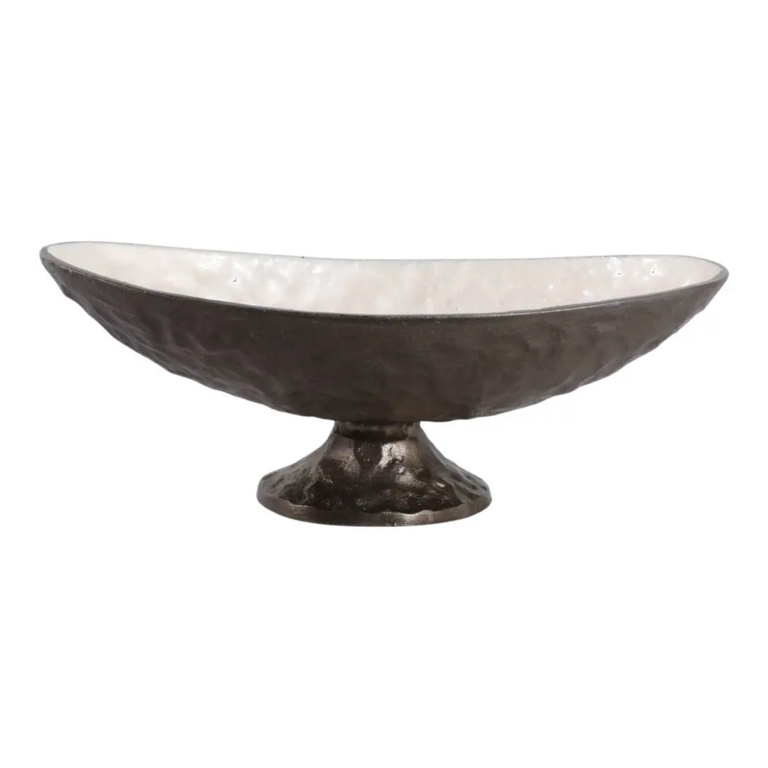 Gold and Bronze Metal Oval Pedestal