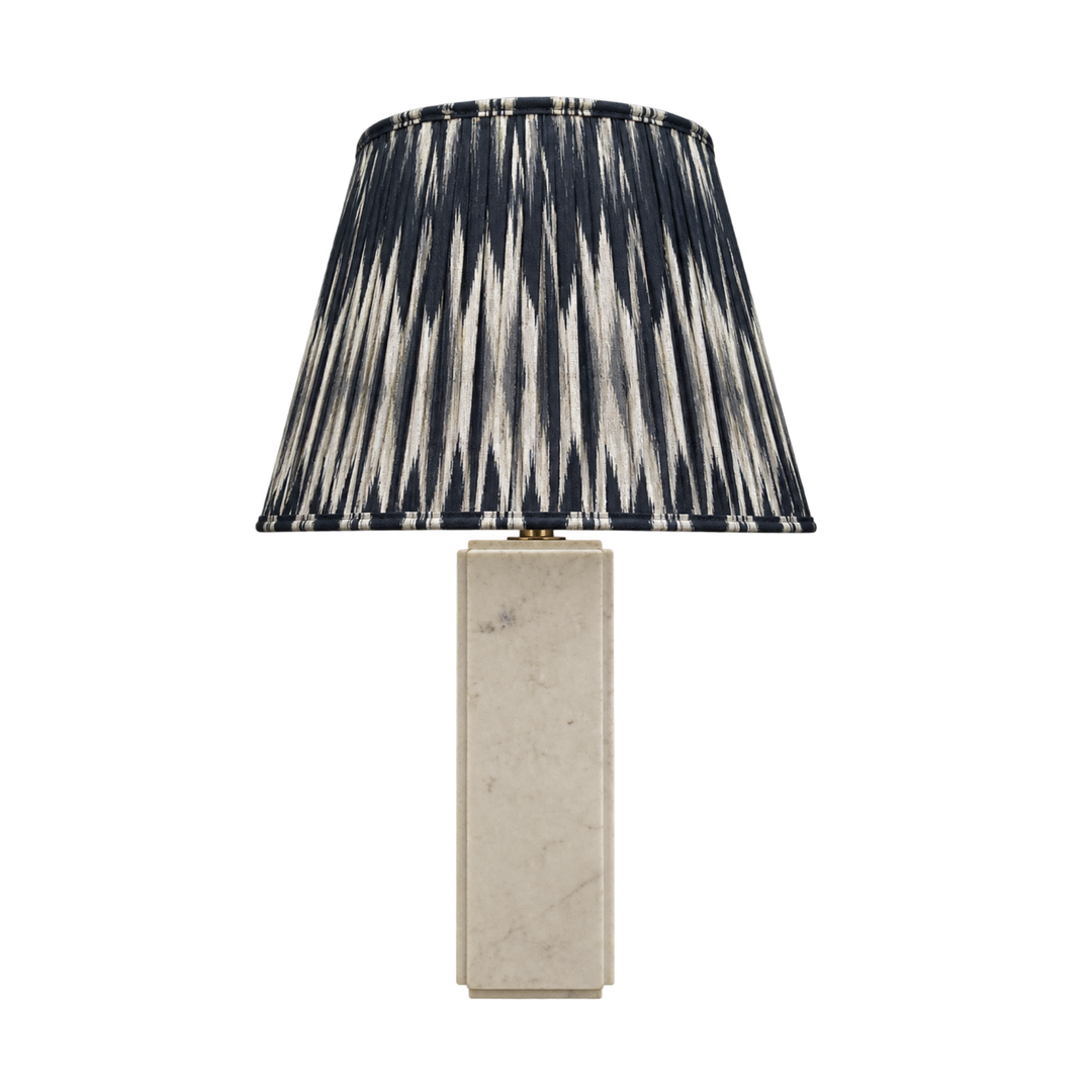 Marble Base Table Lamp with Ikat Shade