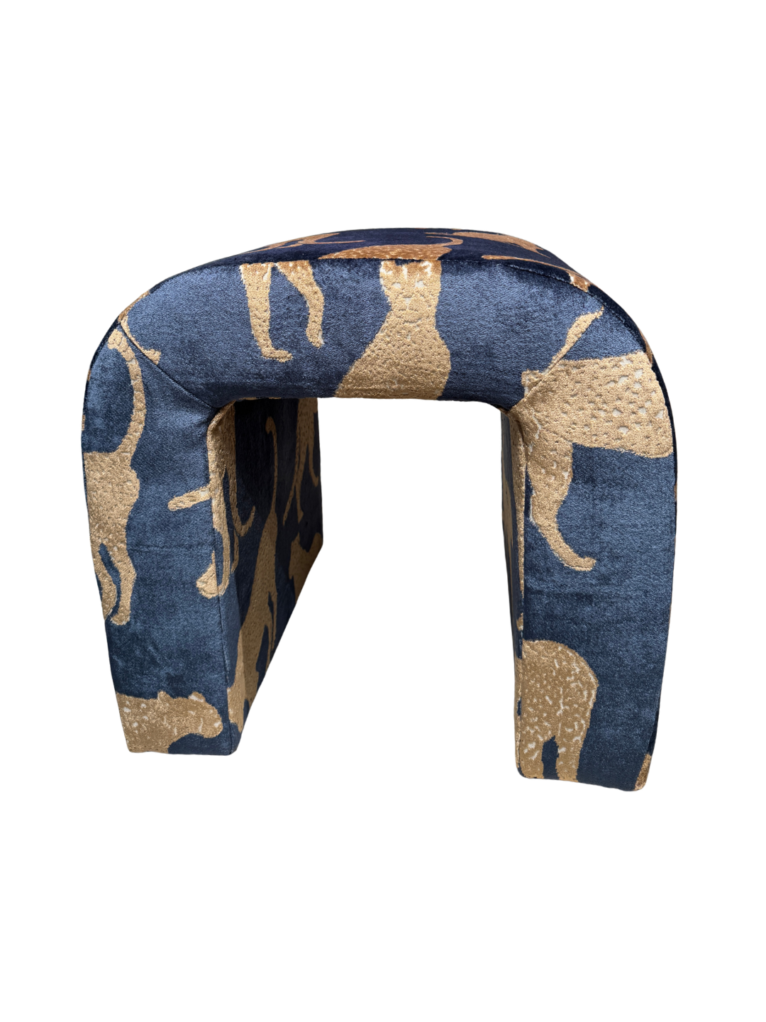 Navy Leopard Stool