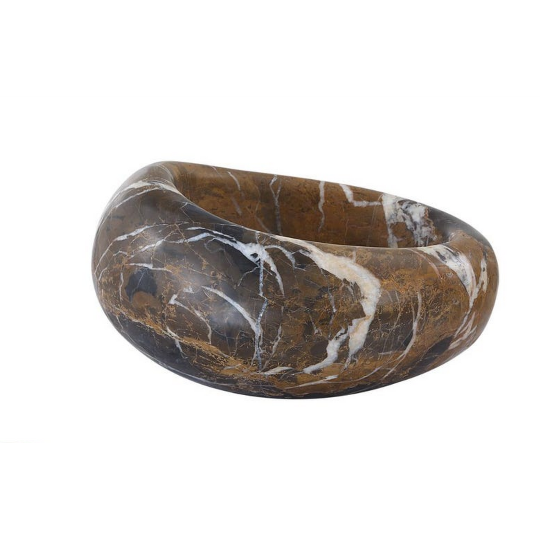 Dark Brown Marble Bowl Small
