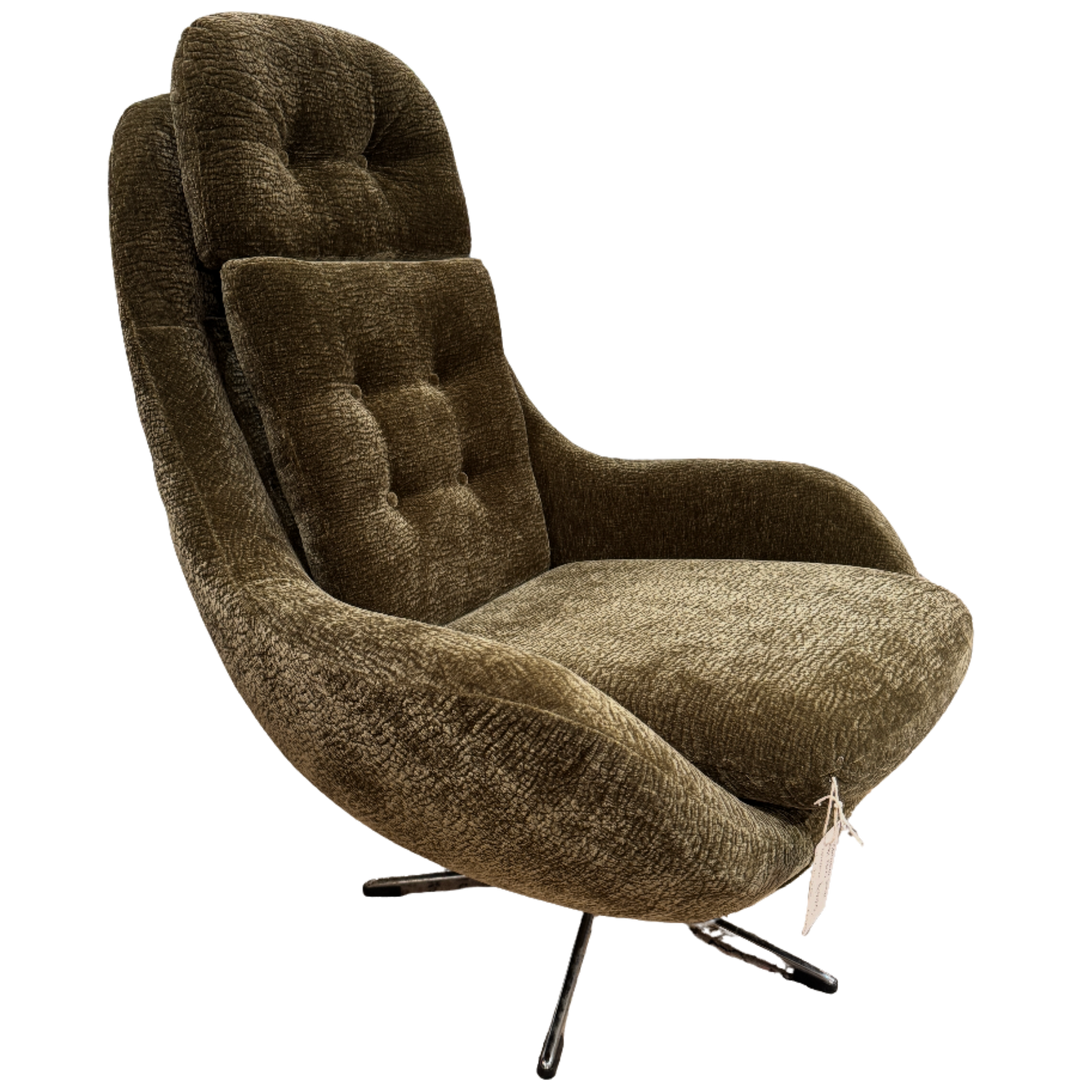 MCM Upholstered Swivel Egg Chair