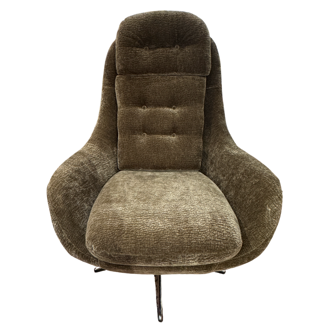 MCM Upholstered Swivel Egg Chair