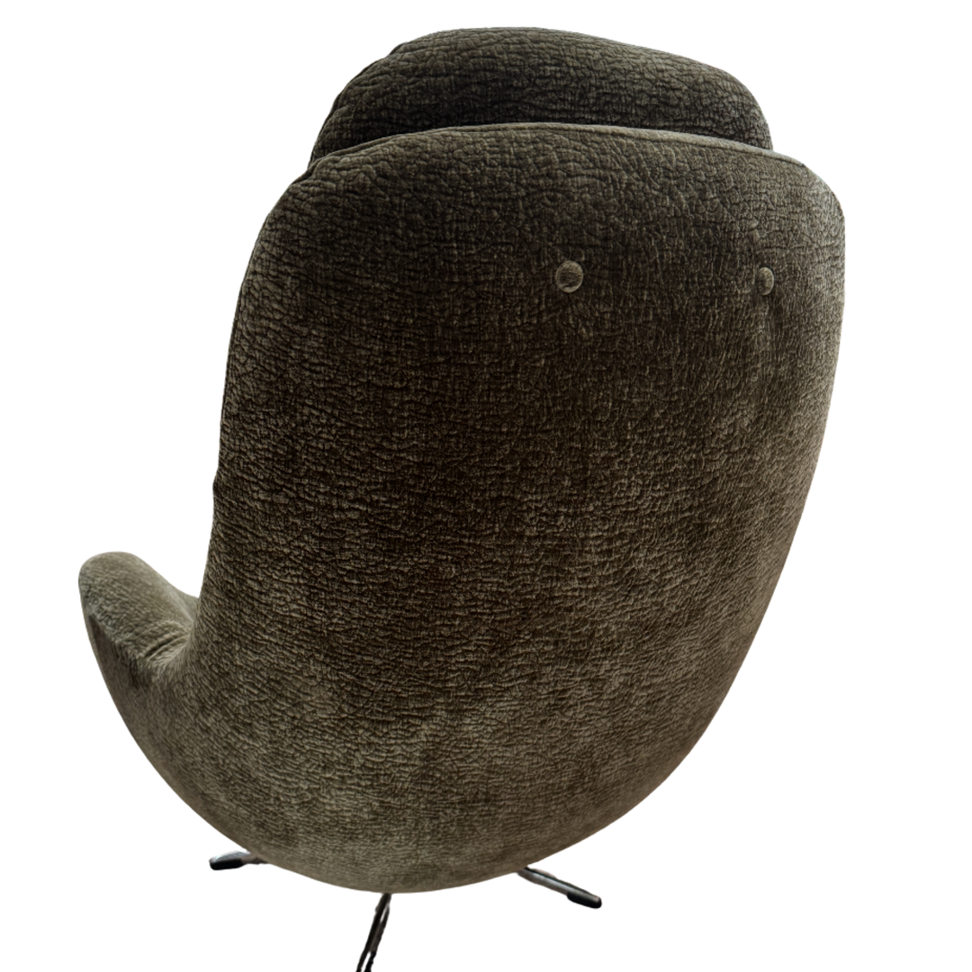 MCM Upholstered Swivel Egg Chair