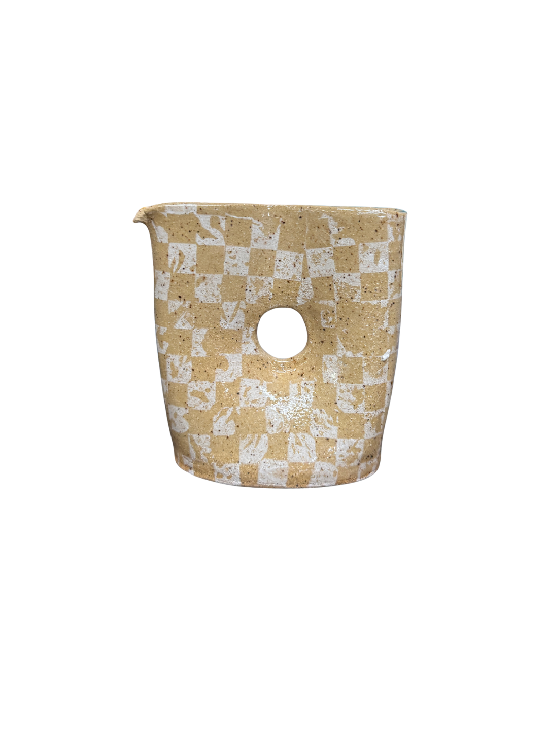 Checkered Ceramic Mini Vase