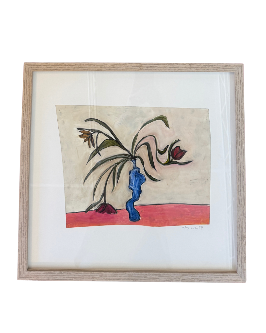 Mary Mackey Original Vase with Floral