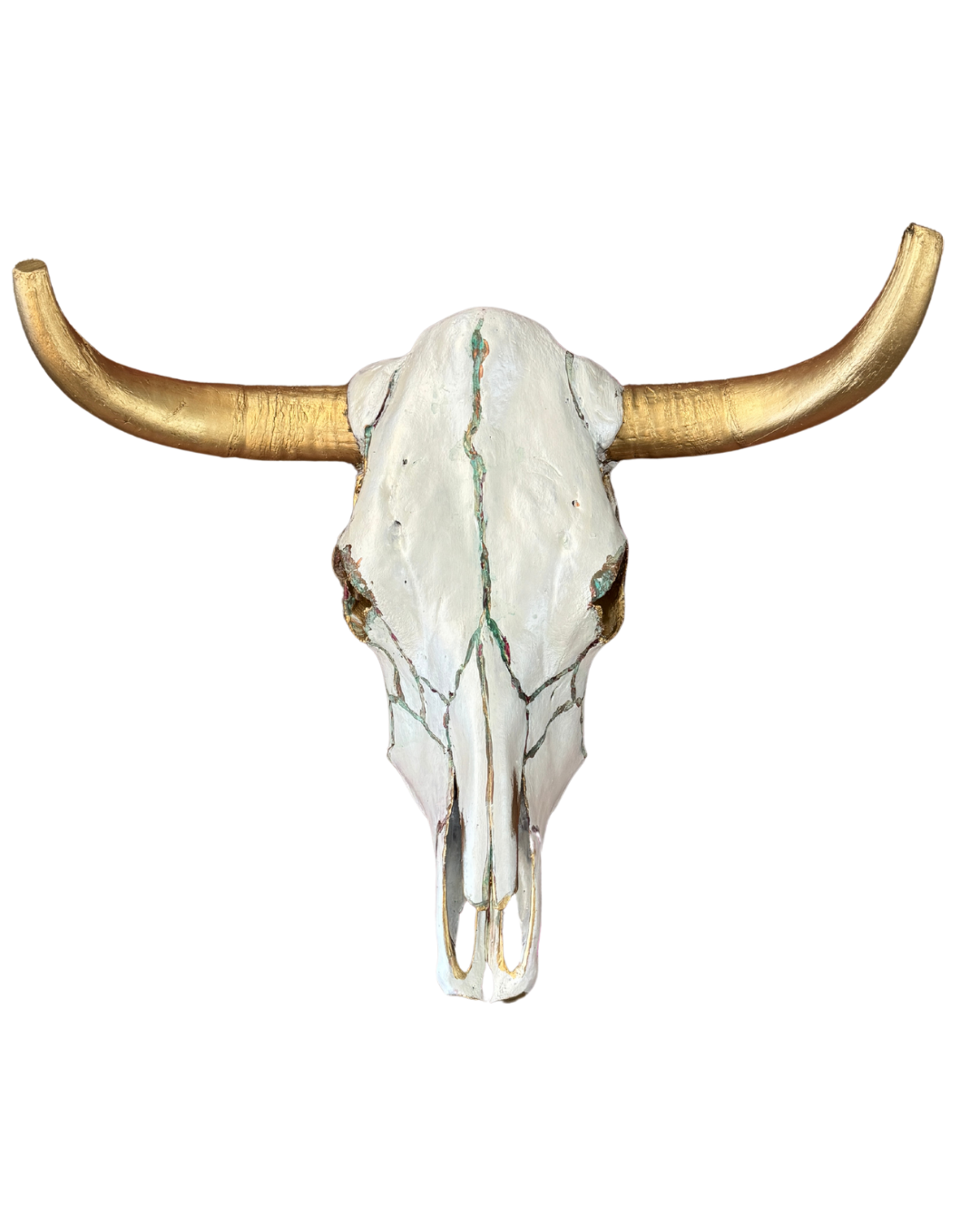 Painted Bull Skull