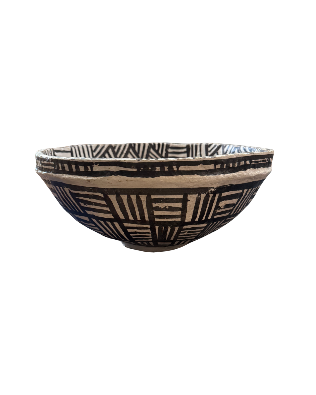 Hand Painted Paper Mache Bowl Large