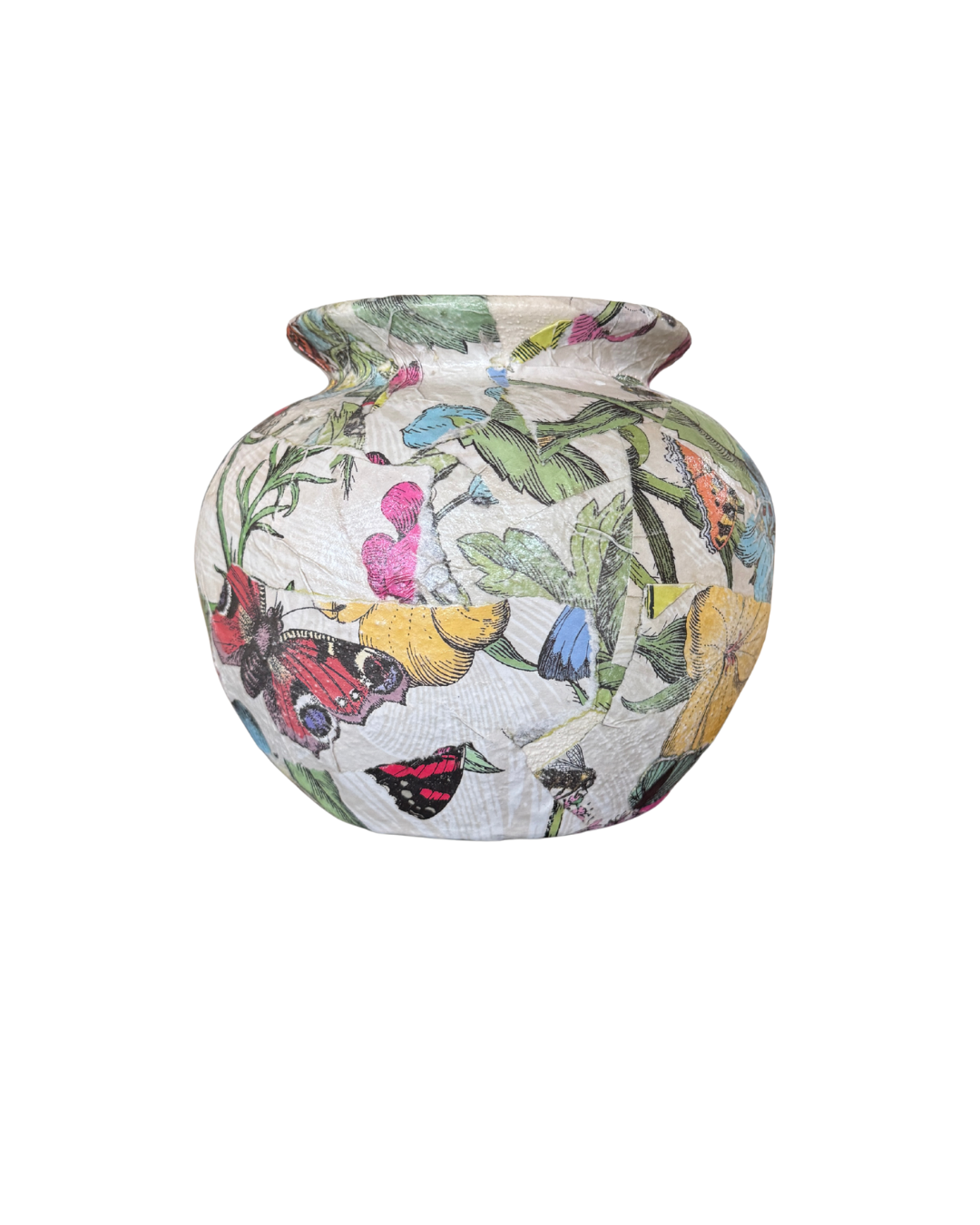 Paper Mache Vase Med White