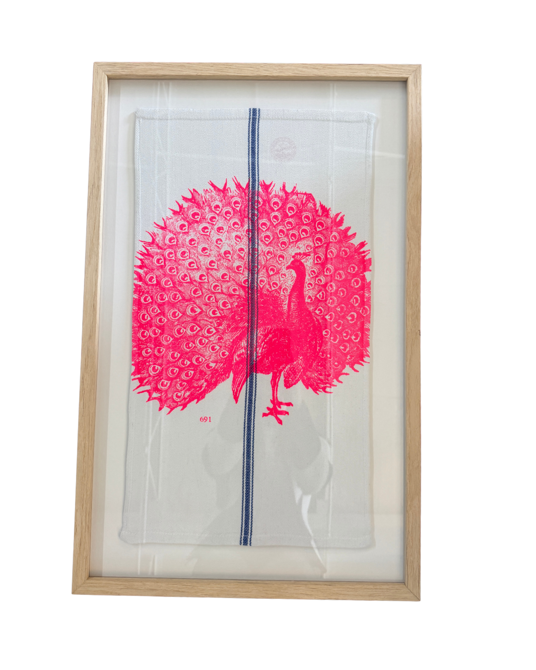 Peacock Tea Towel Framed