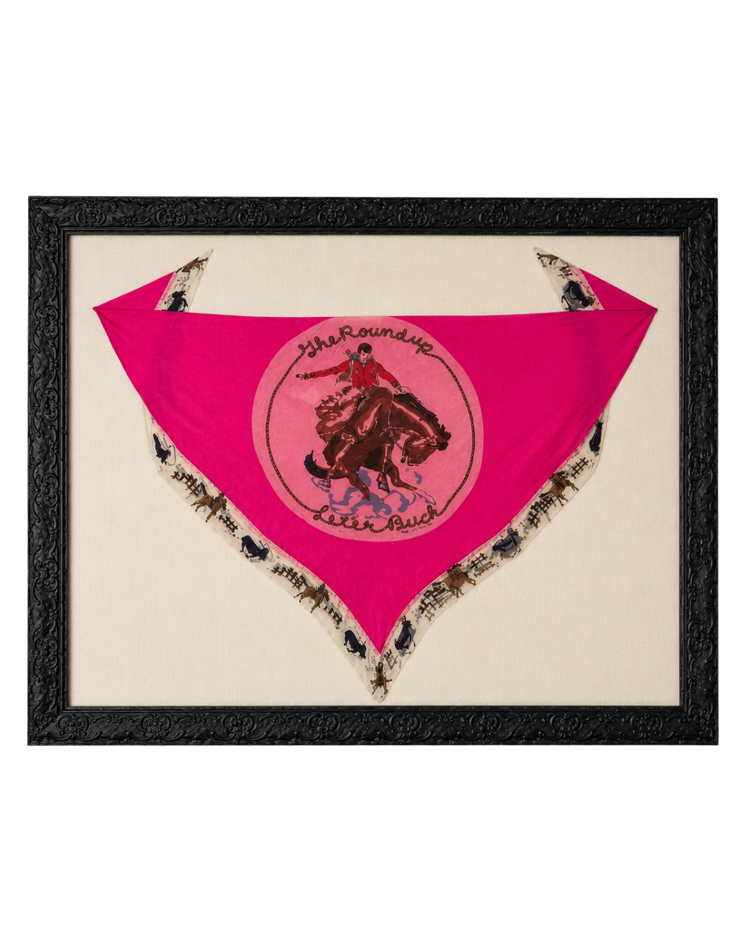 "The Round Up" Framed Pink Scarf