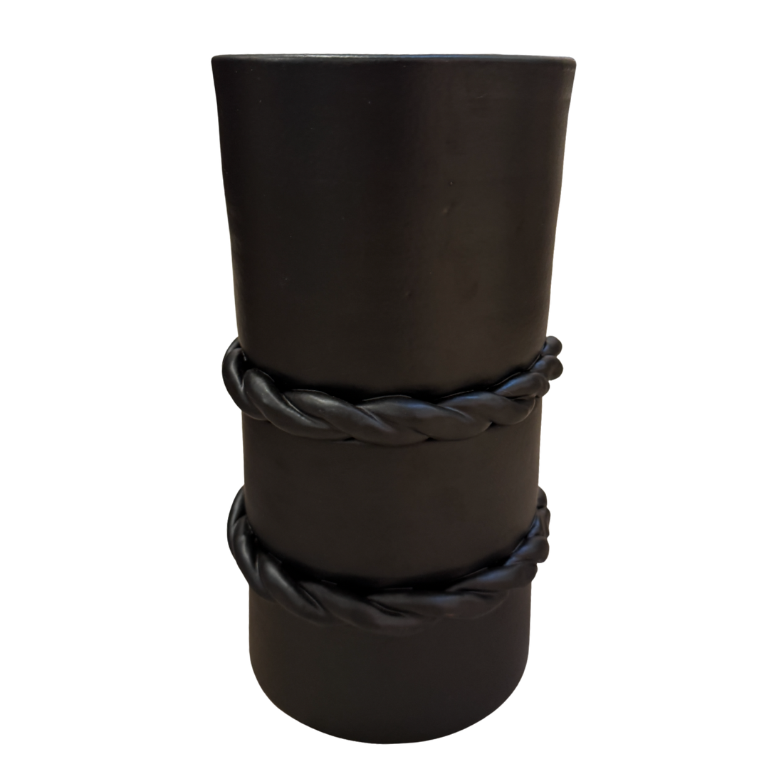 Roped Vase Black
