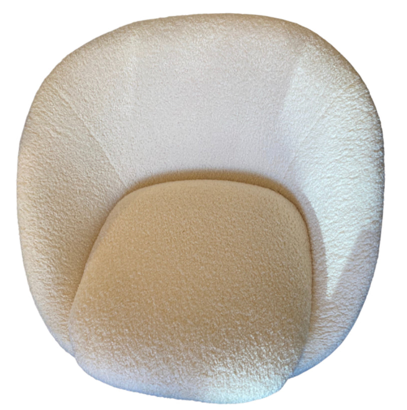 White Faux Sherpa Swivel